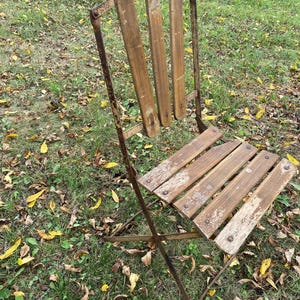 Antique  French bistro Chair / antique French Garden folding chair /  Cafe fold up chair.