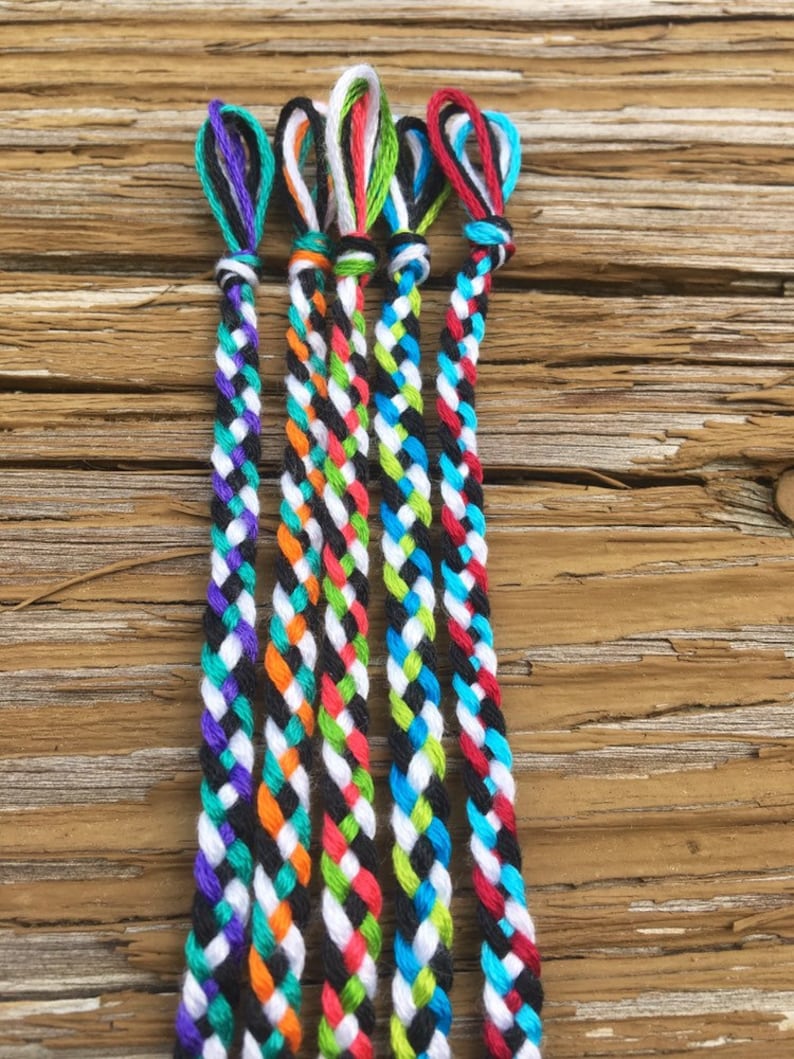 Four Strand Woven Braided Friendship Bracelets Etsy