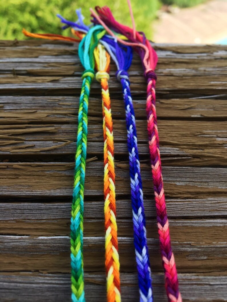 skinny woven string friendship bracelets Summer Brights