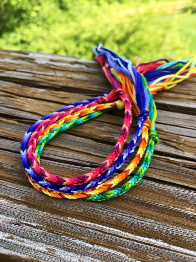 skinny woven string friendship bracelets Summer Brights