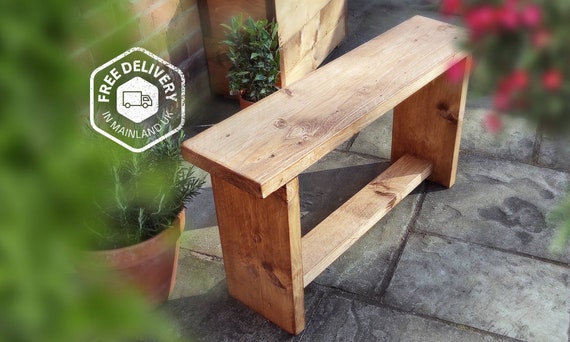 Chunky wooden garden table sales