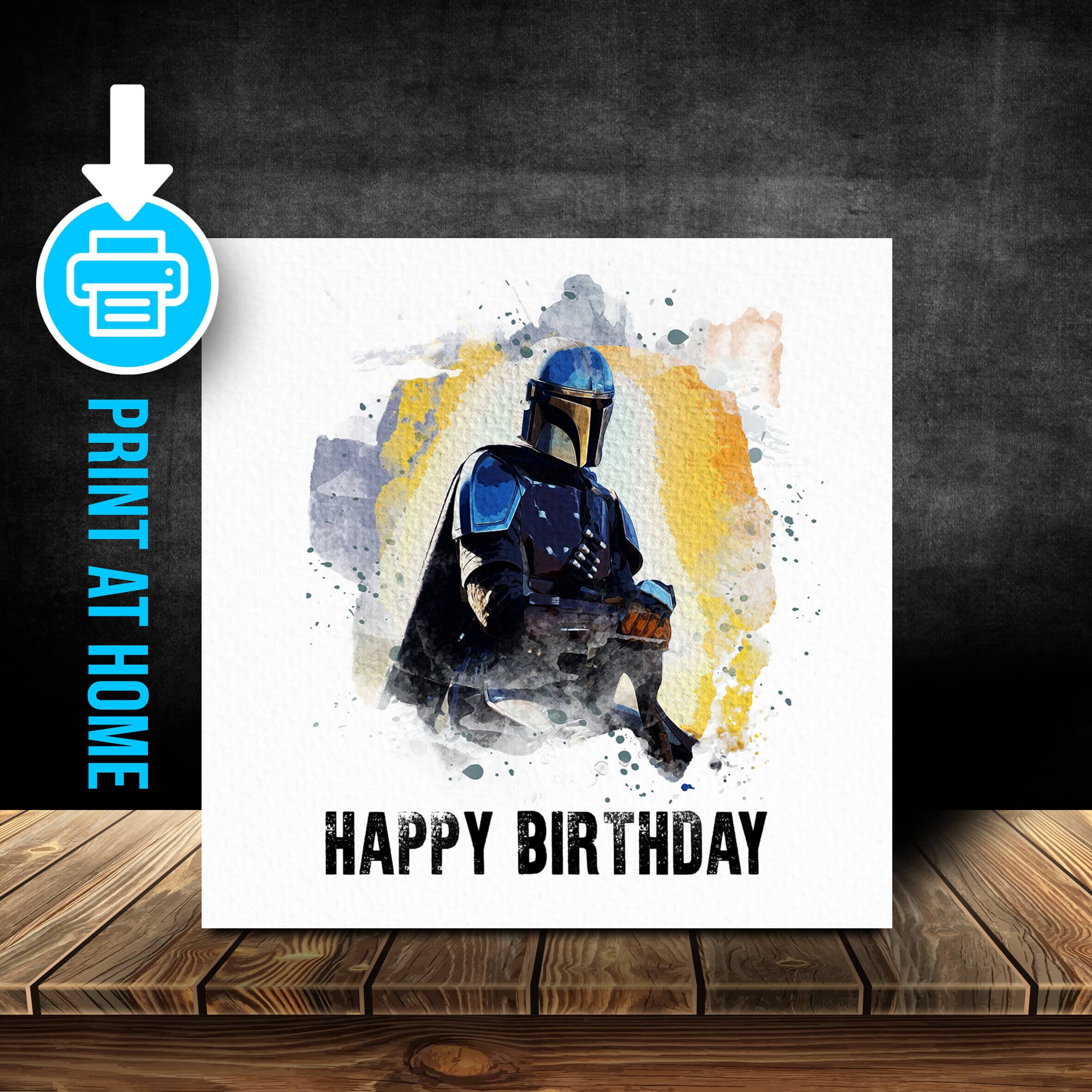 MAN001_1 The Mandalorian Birthday Card Digital download | Etsy