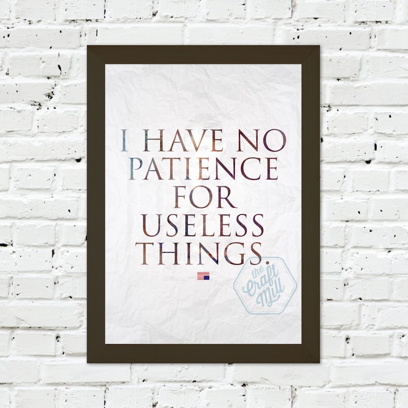 0131 House Of Cards Frank Underwood Quote Art Print Any Size Etsy
