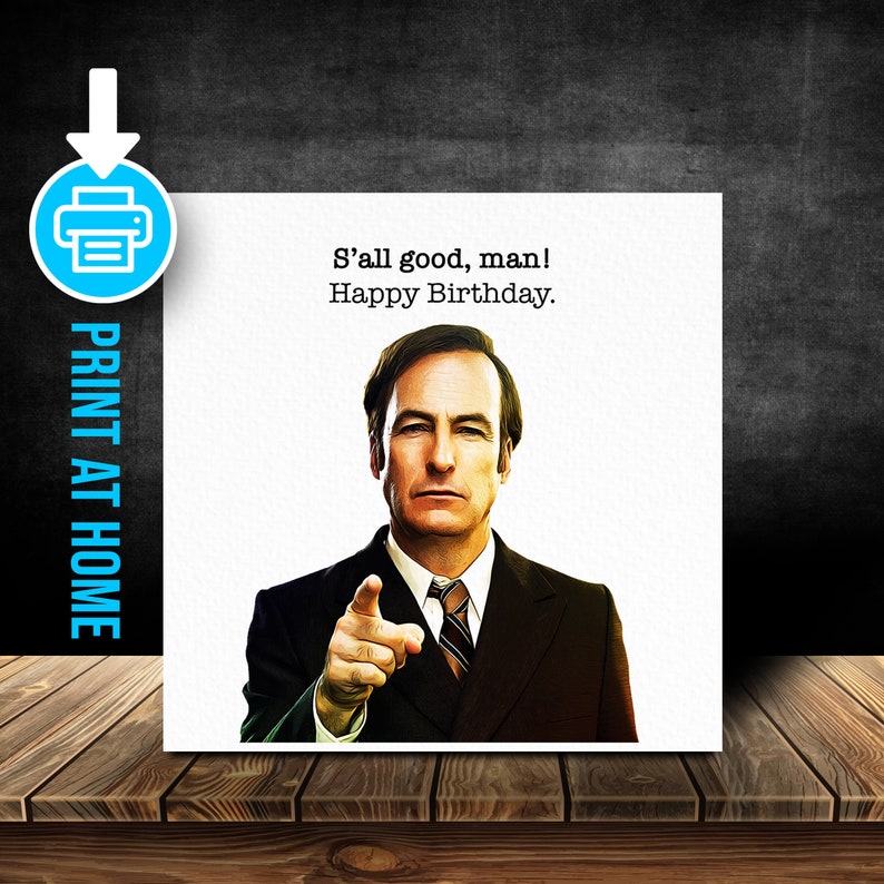 BCS001D Better Call Saul Birthday Card Saul Goodman | Etsy