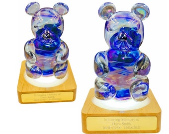 Sympathy Teddy Bear Gift, Glass Memorial Rememberance Gift, Pet Loss Keepsake