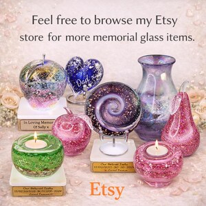 Cremation Ashes Glass Tealight Holder: Memorial Candle Urn, Remembrance Gift image 18