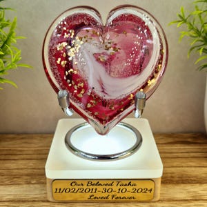 Cremation Ashes Glass Heart Keepsake: Personalized Memorial Gift