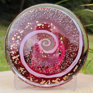 Memorial Glass Suncatcher with Ashes Tribute - Gold & Silver Leaf Cremation Funeral Keepsake, Personalised Remembrance Gift