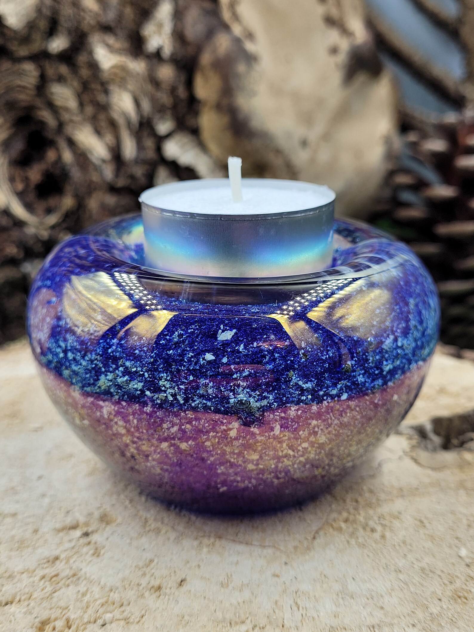 Memorial cremation ashes in glass handmade tealight memorial Etsy