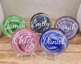 Cremation Ashes Fused Glass Pocket Pebble / Hug Stone - Handmade Memorial Keepsake, Optional Engraving (One Per Order)