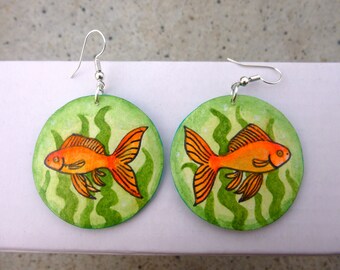 Goldfisch-Papier-Ohrringe