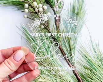 Personalized Baby's First Christmas Acrylic Ornament