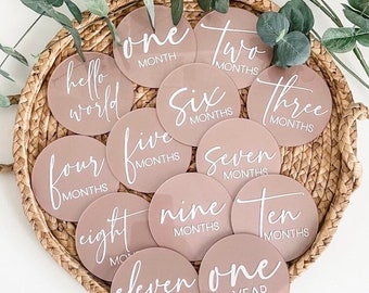 Acrylic Baby Milestone Markers: Newborn Photo Prop Set