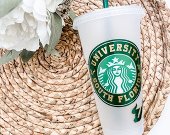Custom College Tumbler | College Gift | Graduation Gift | College Tumbler | Reusable Cup | University Tumbler