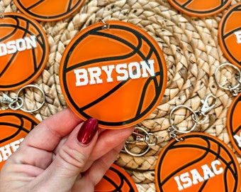 Personalized Basketball Bag Tag: Custom Acrylic Keychain, Team Gifts