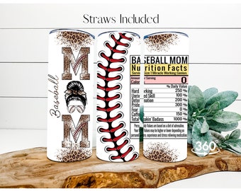 Baseball Mom 20oz Skinny Tumbler: Sports Coach Gift