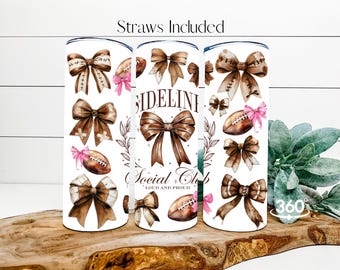 Football Mom 20oz Skinny Tumbler: Game Day Stainless Steel Drinkware