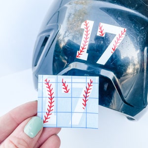 Baseball Helmet Number Decal: Athletic Vinyl Sports Personalization