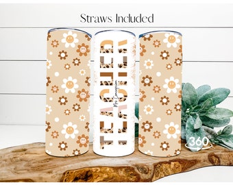 Personalized Teacher Tumbler: Happy Face 20 oz Skinny Tumbler