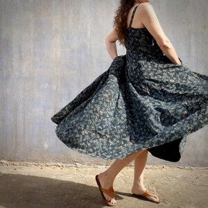Strappy Maxi Flair comfortable summer dress with deep pockets. 4 colours to choose