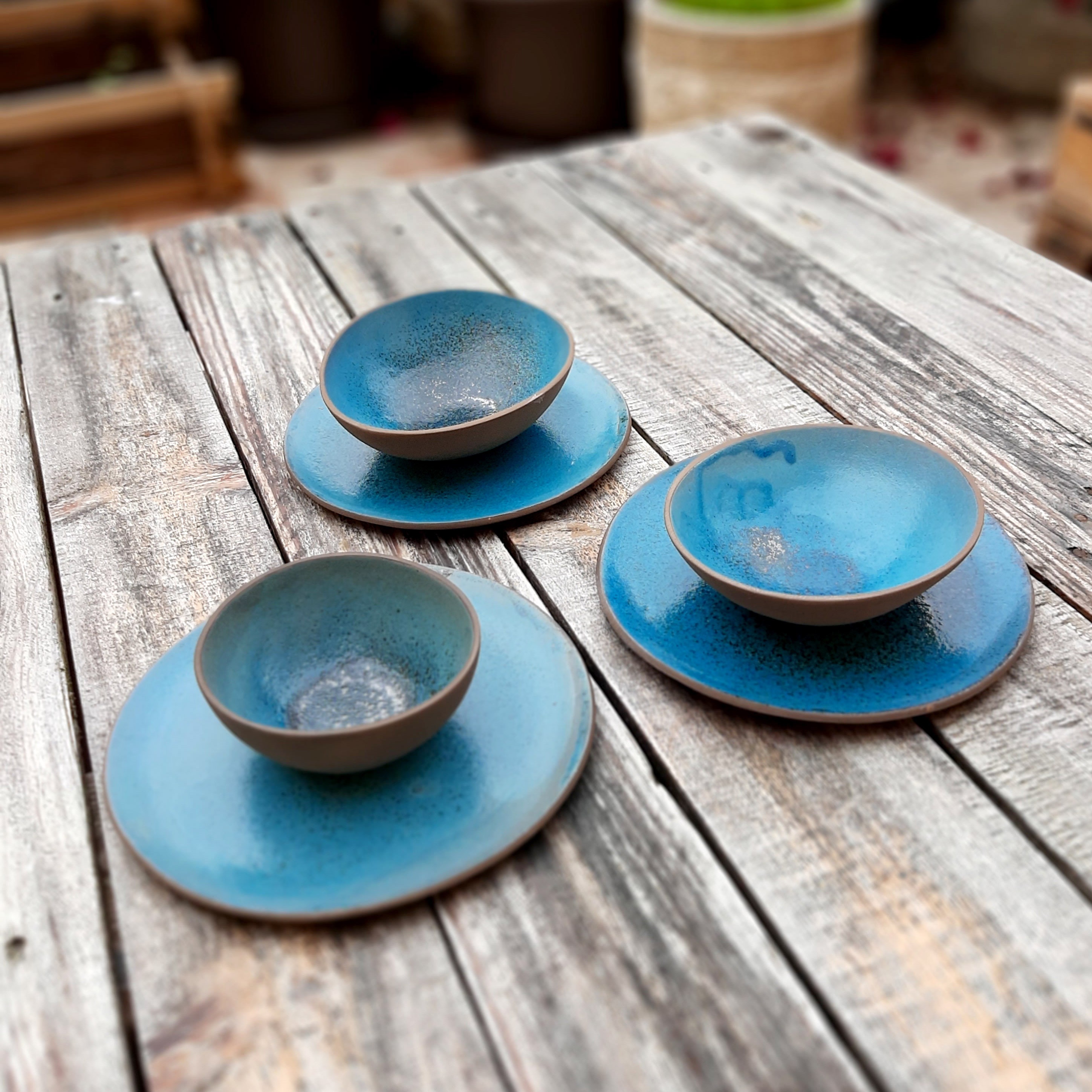 Turquoise blue Ceramic plate dessert plate handmade plate Etsy