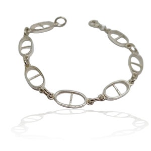 Men Silver Bracelet mariner chain, Anchor bracelet for men, mens bracelet, chain and link bracelet for dad, artisan italian jewelry, givas