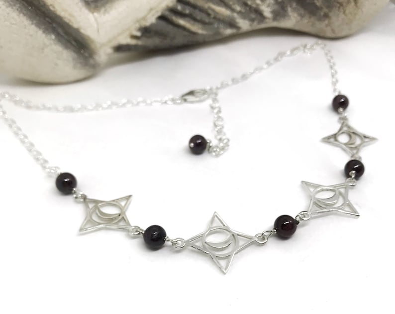 Elli Collana Girocollo Donna In Argento Sterling 925 Con Stelle E Mezza Luna - Gioiello Moderno A Strati, Fatto A Mano
