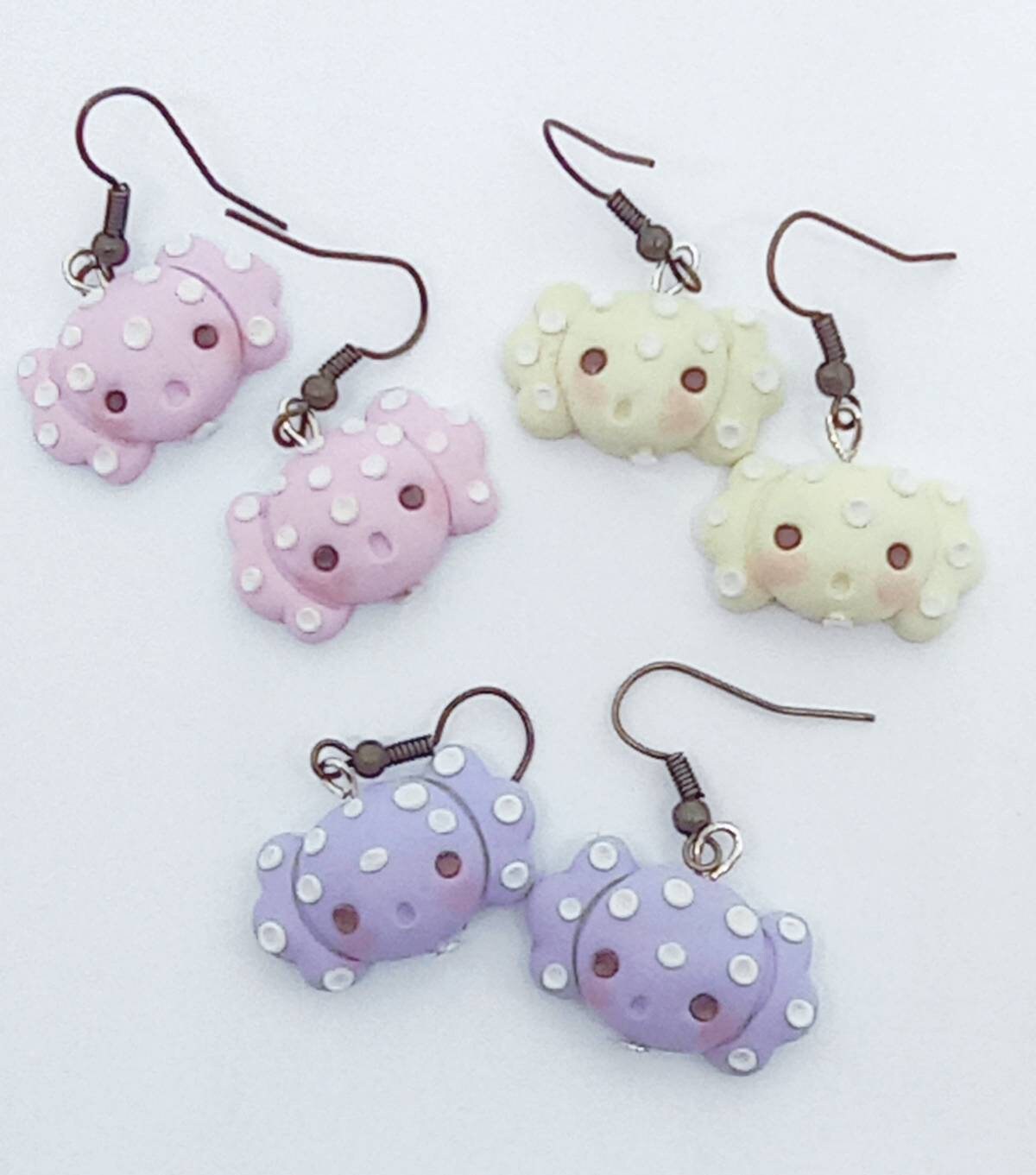 Orecchini Earrings Polymer Clay Cute kawaii Handmade Caramella Etsy