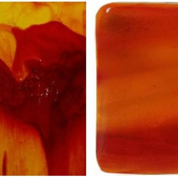 Tequila Sunset (Tangerine & Red) Opal - Youghiogheny System 96 COE Fusible