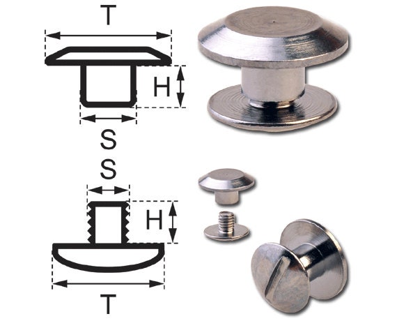 200 Rivetti A Vite Per Libri E Cinture - Chicago Screws GooBetter - M4 M5 Ottone