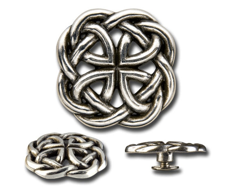 Concho / Screw Back Rivet Celtic Openwork Knot Round image 2