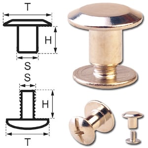 Chicago Screws 5MM Belt Screw Rivets Binding Screw Posts Nickel-Glossy