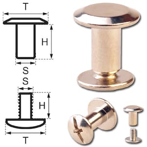 Chicago Screws 7MM Belt Screw Rivets Binding Screw Posts Nickel-Glossy