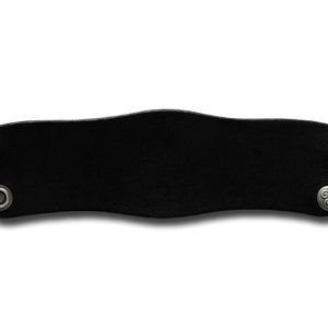 Plain Leather Bracelet Wristband Cuff 60mm Black with Snap Fastener Nickel Free image 3