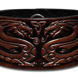 Trafalgar Grady 40MM Celtic Scroll Embossed Leather Jean Belt - Black main image 1