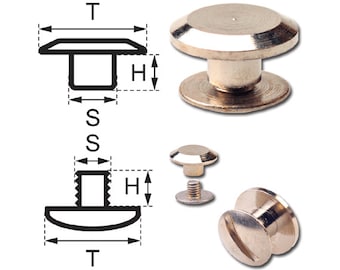 Chicago Screws 3MM Belt Screw Rivets Binding Screw Posts Nickel-Glossy