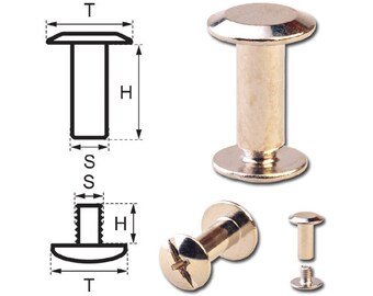 Chicago Screws 10MM Belt Screw Rivets Binding Screw Posts Nickel-Glossy