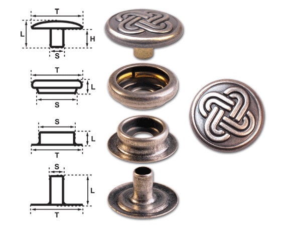 Nickel Copper Snap Fasteners Sewing on Press Studs Buttons for