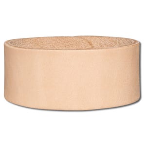 Plain Leather Bracelet Wristband Cuff 32mm Natural with Snap Fastener (Nickel Free)