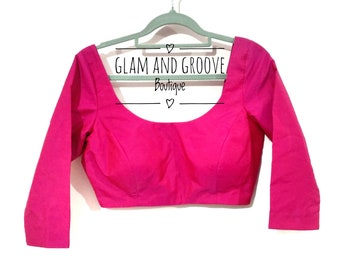 Crop top/ Indian Saree blouse/ Choli/ 3/4th sleeve blouse / Pink blouse/ Sari Blouse/ Lehanga Blouse