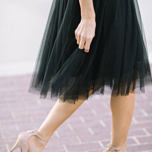 Tulle Black Midi Skirt/ Net Midi Skirt/ Prom Skirt/ Brides Maid Midi Skirt/ Tutu Midi Skirt image 4