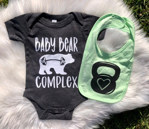 Gym Baby Bodysuit Gift Set 6/12 Month/ Crawl Walk Lift/ Gym Parents/ Gym  Baby Shower/ Bella and Canvas/ready to Ship 