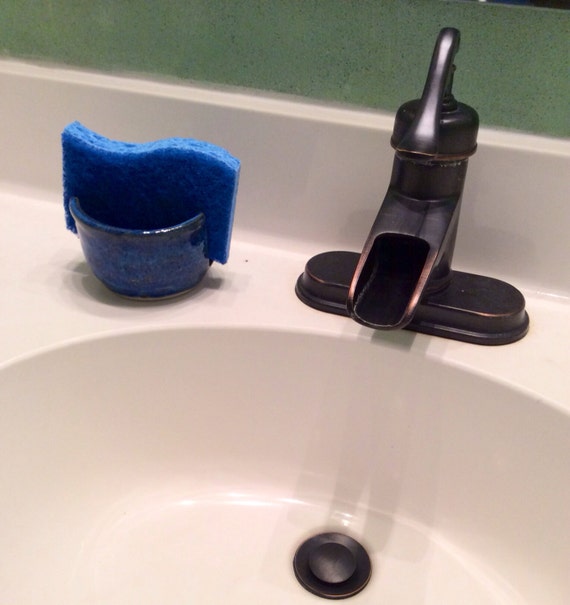 Items similar to Ceramic Blue Sponge Holder on Etsy