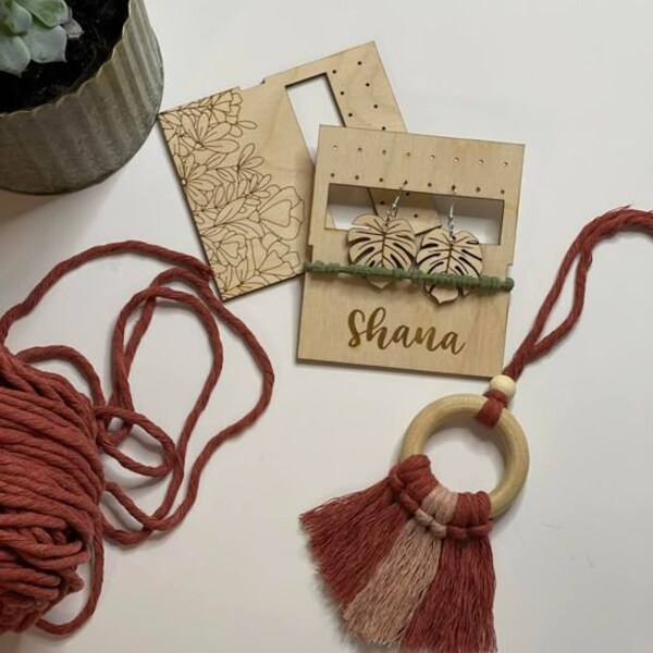 Travel Wood Earring Holder Etsy