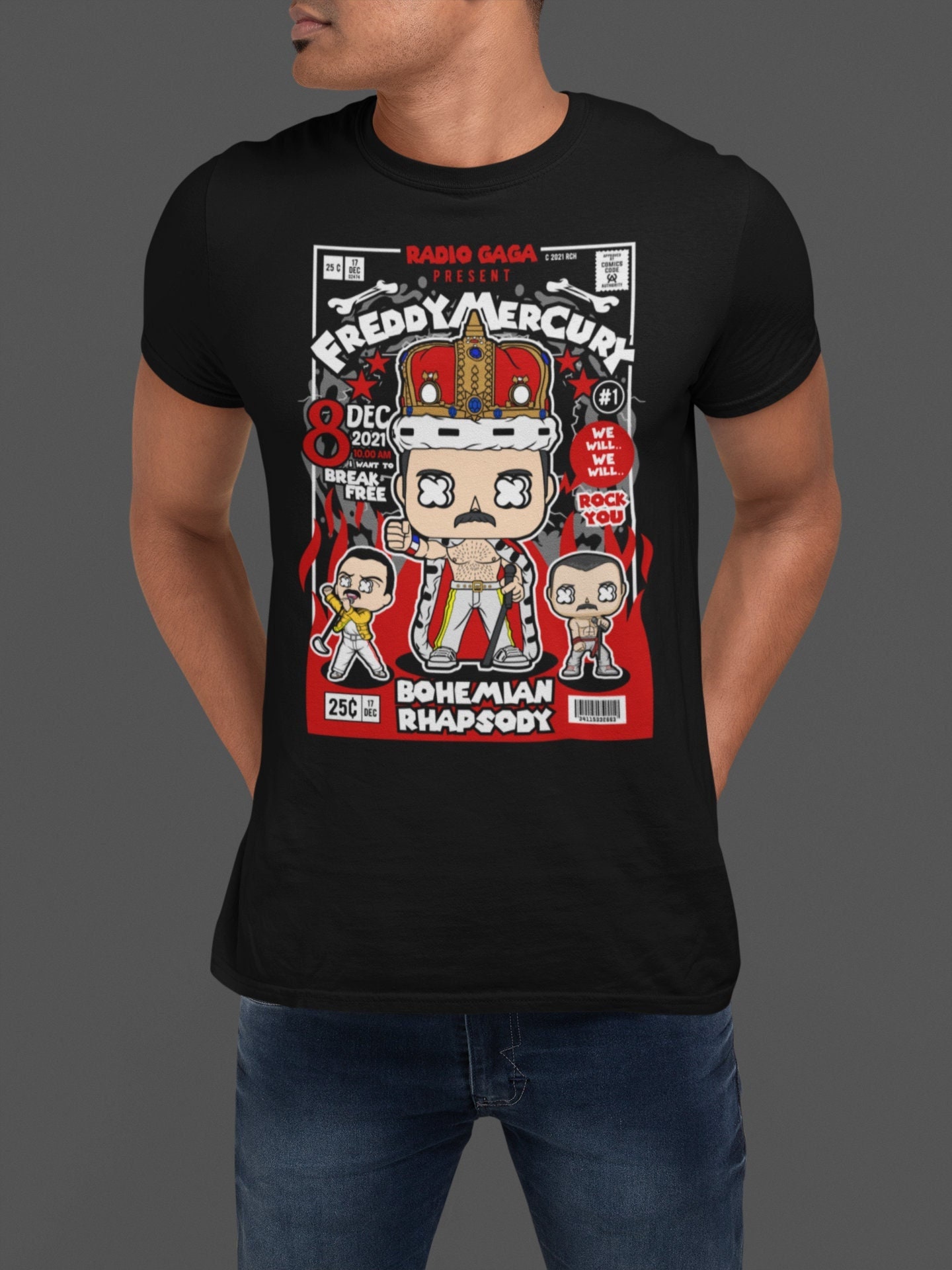 Queen Bohemian Rhapsody T-shirt Pop Culture T Shirt Icon 70s 80s