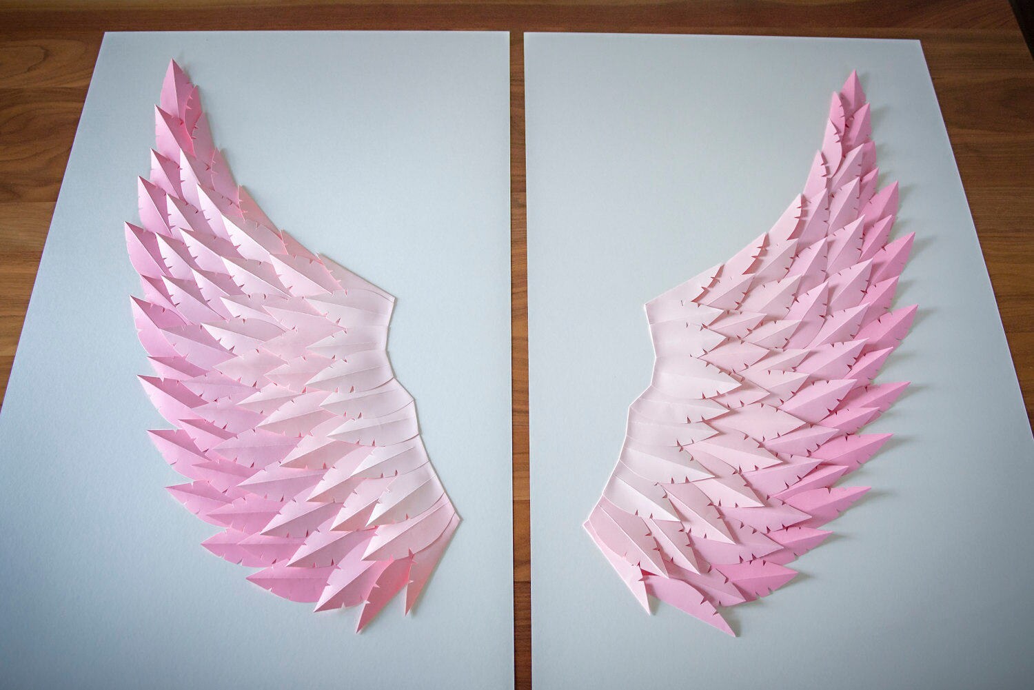 Alas de Ángel de papel juego de dos separados Hangings de la Etsy