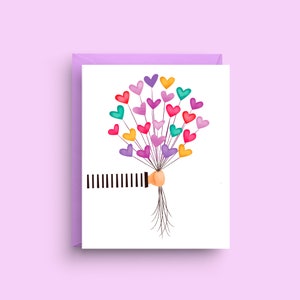 Liebes-Herz-Ballonkarte, Ballonblumenstrauß-Karte, romantische Liebesgruß, gute Besserungskarte, A2-Größe