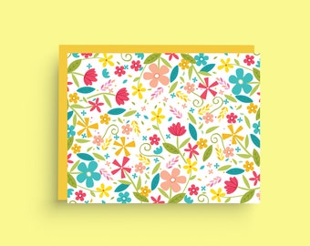 Spring Floral Stationery Card