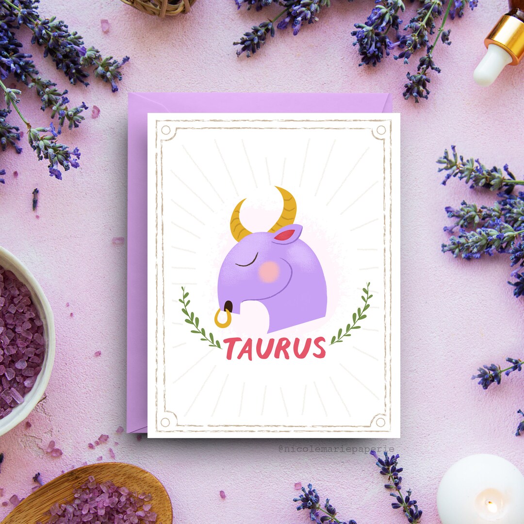 Taurus Zodiac Birthday Card - Astrological Sign Celebration, Earthy