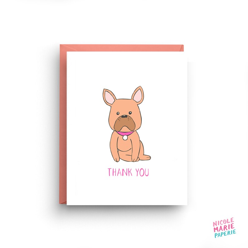 French Bulldog Card, Thank You Card image 2